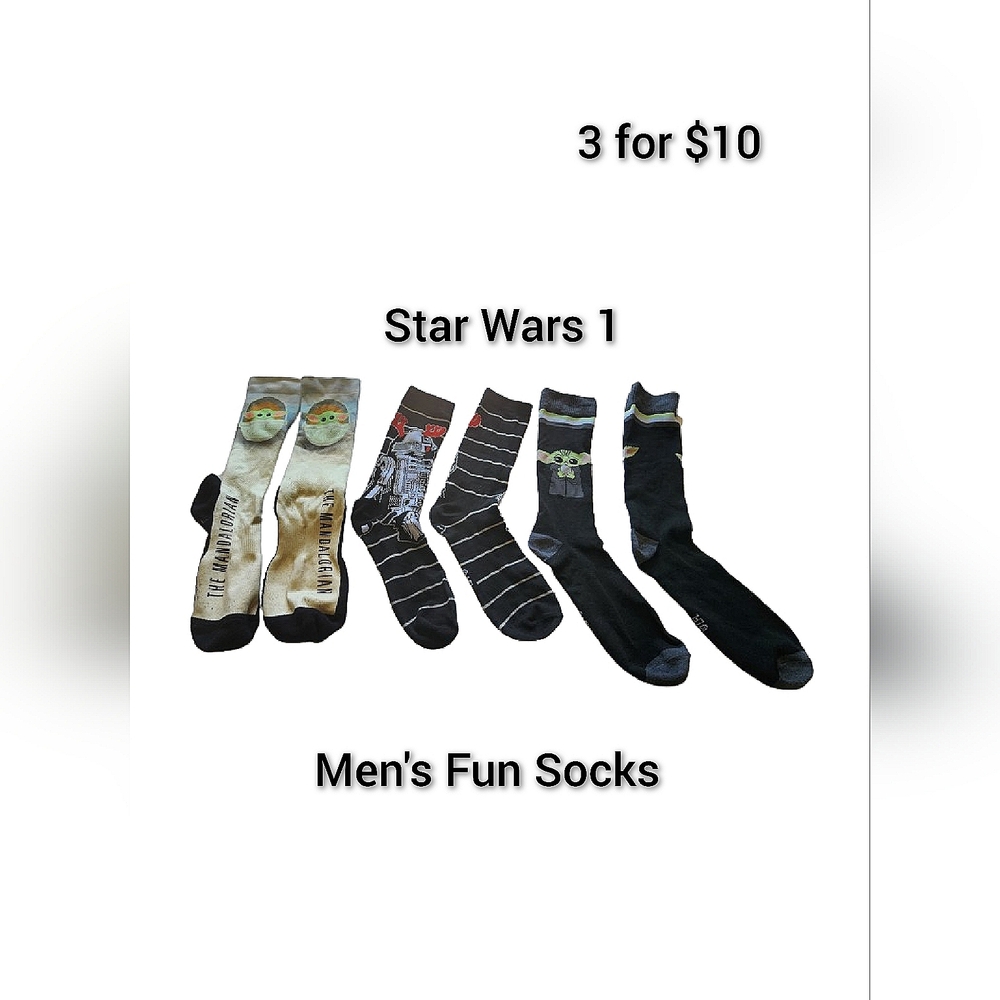 Men's fun socks - 3 for$10 - Star Wars 1